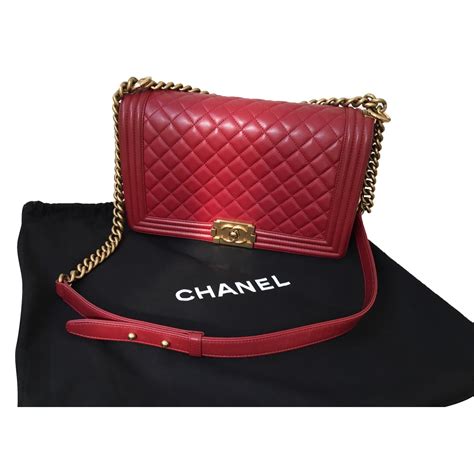 red chanel patent boy bag|chanel boys bag size.